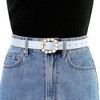 INSPIRE CHIC Women's Pearl Skinny Faux Leather Adjustable Pin Buckle Jeans Dresses Pants Waistband Belt 75-90cm/29.53"-35.43" - 4 of 4