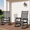 2-Pack HDPE Poly Lumber Rocking Chairs – High-Back Porch Rockers for Adults | All-Weather Resistant Patio Furniture - 2 of 4