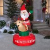Gemmy Animated Christmas Airblown Inflatable Santa & Reindeer Rodeo Scene, 6.5 ft Tall, Multi - 2 of 3