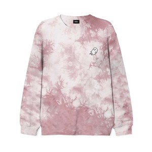 Dalix Ghost Embroidered Washed Crewneck Sweatshirt Long Sleeve Fleece Cotton Mens - 1 of 4