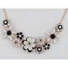 Alilang Gold Tone Multicolor Enamel Floral Statement Necklace with Pearl and Crystal Accents - 3 of 4