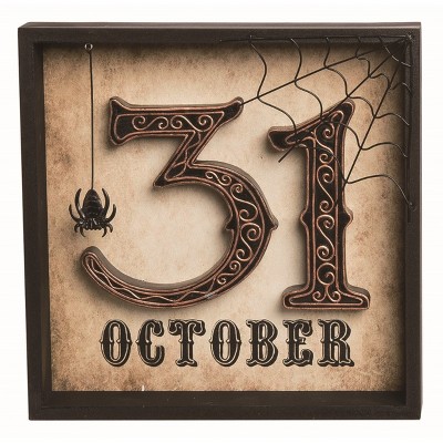 Transpac Wood Multicolor Halloween Block Decor