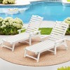 Chaise Lounge Chair with Table, 2-Piece, Outdoor Pool Lounge Chairs with Adjustable Backrest, Resin Patio Lounge Chairs with Wheels for Outside - 2 of 4