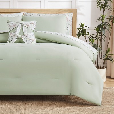 Jessica Simpson Felicity Sage Green Floral Queen 8-Piece Bed in a Bag — фото 7