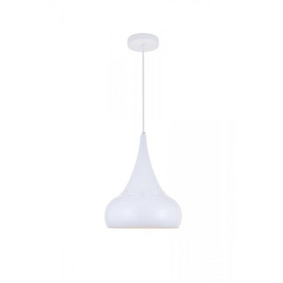 Elegant Lighting Circa 1 Light White Pendant