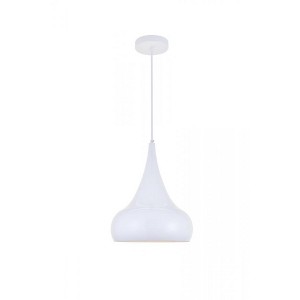 Elegant Lighting Circa 1 Light White Pendant - 1 of 4