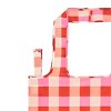 Reusable Folding Tote Bag Red Grids - Bullseye's Playground™ - 3 of 3