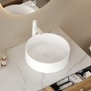 ChicFurnit Bathroom Sinks Vessel Sink Round Sink Vanity Sink Art Basin Countertop Bathroom Sink for Bathroom, White, 15.75"*15.75"*4.72" - 4 of 4