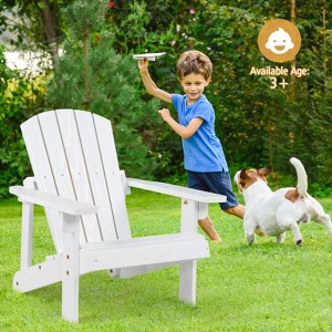 Infans Kid's Adirondack Chair Patio Wood High Backrest Arm Rest 110 LBS Capacity White - 1 of 4