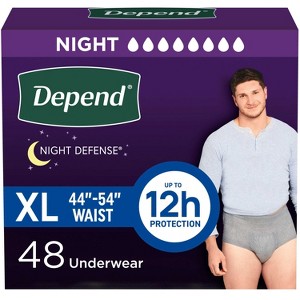 Depend Night Defense Incontinence Disposable Underwear for Men - Overnight Absorbency - 1 of 4