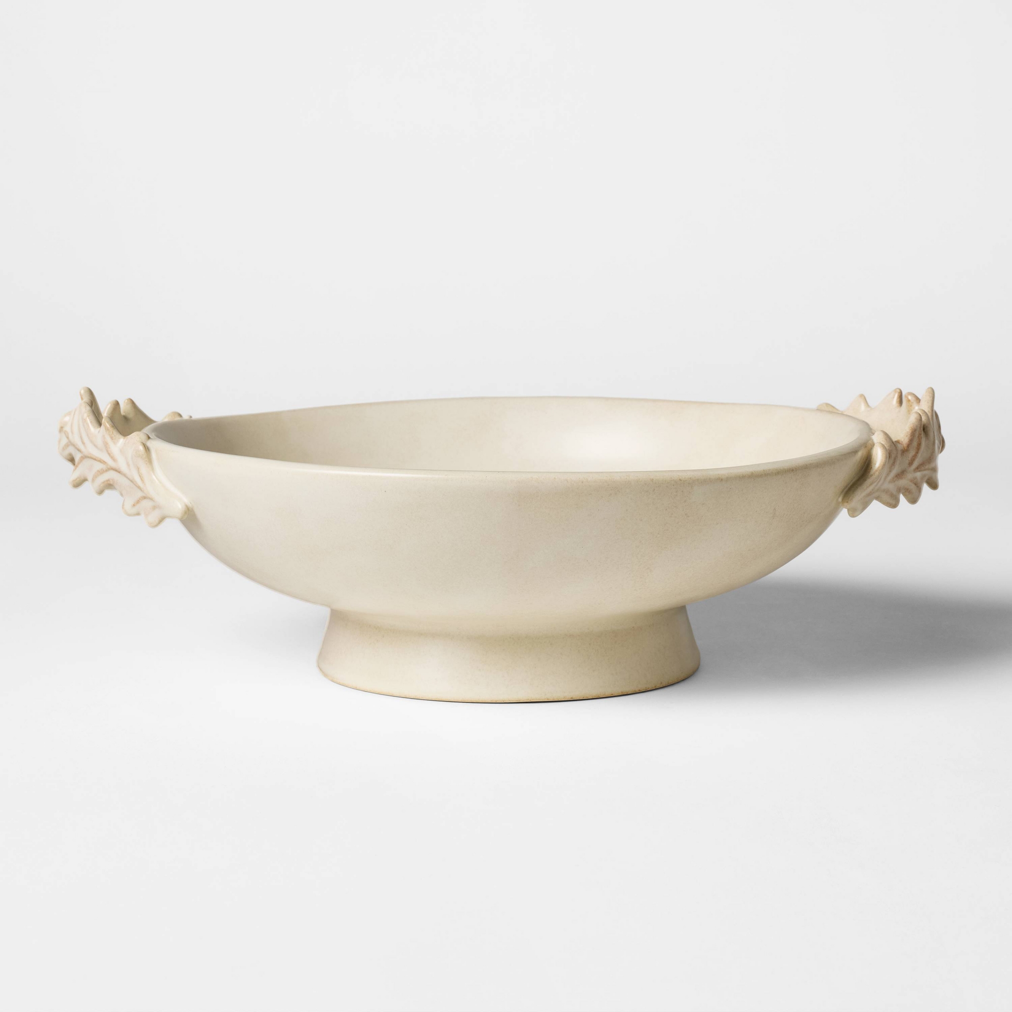12" Botanical Ceramic Bowl with Handle Cream - Threshold
