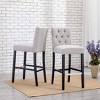 WestinTrends 29" Linen Fabric Tufted Bar Stool (Set of 2) - 2 of 4