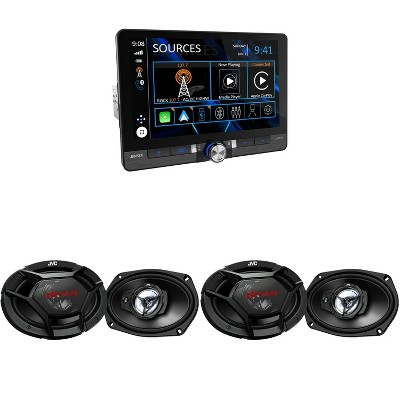 Jensen CAR813 8" Touch Screen Multimedia Receiver + JVC CS-DR6931 6x9 Speakers