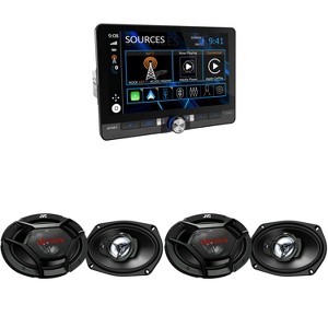 Jensen CAR813 8" Touch Screen Multimedia Receiver + JVC CS-DR6931 6x9 Speakers - 1 of 3