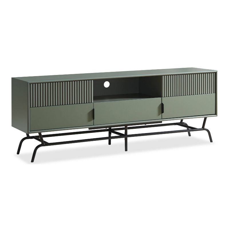 Meadowgrove Modern 3 Drawer TV Stand for TVs up to 65&#34; with Cabinet Sage Green - miBasics, 1 of 7