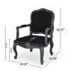 Set of 6 Andrea French Country Wood Upholstered Dining Armchairs Black/Gray - Christopher Knight Home - 4 of 4