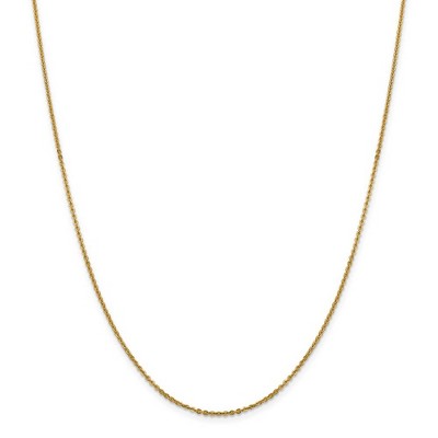 Black Bow Jewelry 1.7mm 14k Yellow Gold Solid Flat Cable Chain Necklace