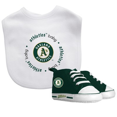 Baby Fanatic 2 Piece Bid and Shoes - MLB Oakland Athletics - White Unisex Infant Apparel
