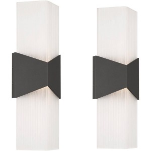 Possini Euro Design Possini Euro Tux 18"H Black and White LED Outdoor Wall Light Set of 2 - 1 of 4