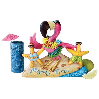 Design Toscano Party Time Pink Flamingo Statue - Multicolored