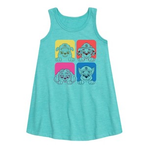 - Paw Patrol - Sketch Grid Graphic Sleeveless Aline Dress - 1 of 3