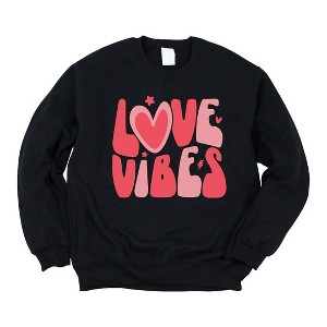 Simply Sage Market Women's Graphic Sweatshirt Love Vibes Stars - 1 of 3