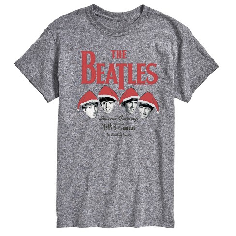 The Beatles Season s Greetings Christmas Records Short Sleeve Graphic T Shirt Athletic Heather LG Big and Tall