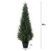 3-5FT Artificial Cedar Topiary Trees for Indoor and Outdoor UV Protection Fake Trees for Home Decor Set of 2 - 2 of 4