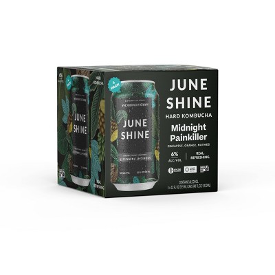JuneShine Midnight Painkiller Hard Kombucha - 4pk/12 fl oz Cans