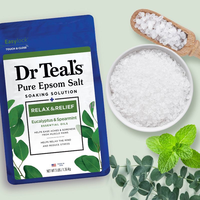 Dr Teal's Relax & Relief Eucalyptus & Spearmint Pure Epsom Bath Salt, 5 of 13