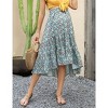 Garvee Maternity Dress Women's High Waist Floral Print Pleated Maxi Skirt Casual Flowy Swing A Line Long Skirts - 3 of 4