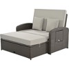 Okak PE Wicker 2-Person Chaise Lounge Outdoor with Adjustable Backrest,Free Waterproof Cover,Patio Lounge Chairs for Poolside,Garden,Backyard - 2 of 4