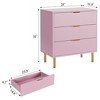 Modern 3 Drawer Dresser for Bedroom with Gold Handle and Large Drawer, Wood Double Chest of Drawers and Storage Organizer - 2 of 4