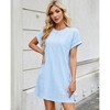 Clearlove Womens Casual Short Sleeve Crewneck T-Shirt Dress  Loose Flowy Mini Dresses with Pockets - 3 of 4