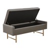 Madison Park Sunnycrest Accent Bench Gray: Bronze Metal Legs, Polyester Upholstery, No Tools Assembly - 4 of 4