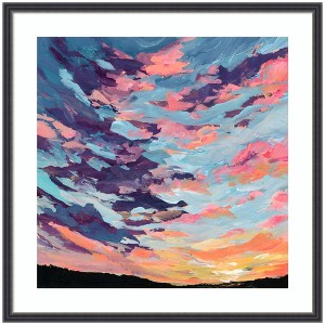 Kate and Laurel Framed Art Sunset Study by Emily Kenney, 25x25, Stylish Black Narrow - 1 of 4