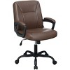 Office Chair Faux Leather Adjustable Height Padded Seat Wheels for Home Office -3irtyhousy - 2 of 4