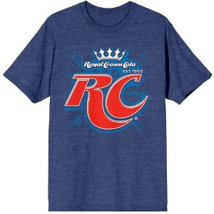 RC Cola Classic Logo Women's Navy Blue Heather Graphic Tee - 1 of 3