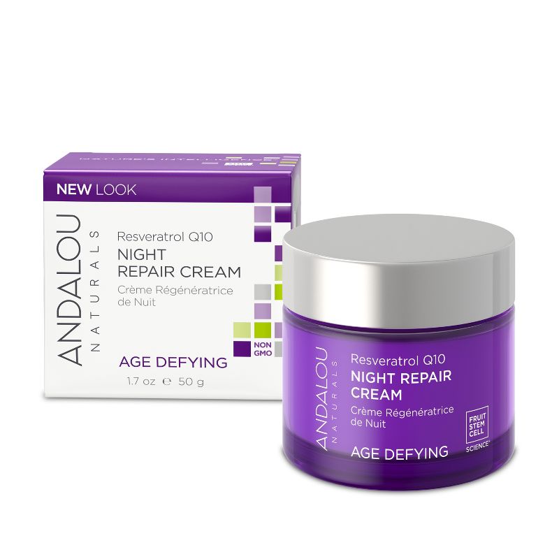 Andalou Naturals Resveratrol Q10 Night Repair Cream - 1.7 Oz, 1 of 7