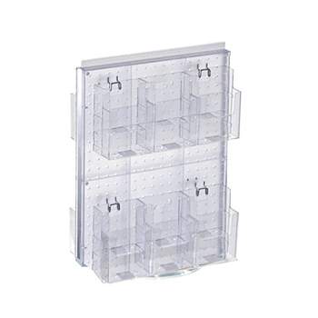Azar Revolving 16""W x 20""H Pegboard Counter Display with Brochure Pockets (700630-CLR) 