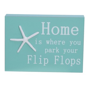 Beachcombers Park Your Flip Flops Coastal Wall Hanging Plaque Sign - 1 of 1