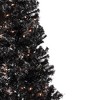 Northlight 6' Pre-Lit Black Artificial Tinsel Christmas Tree, Clear Lights - 2 of 4