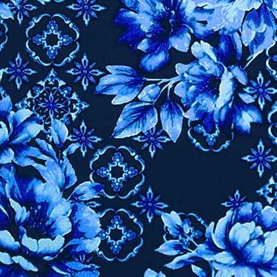 deep sea navy mosaic floral