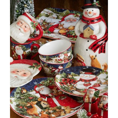 16pc Christmas Lodge Santa Dinnerware Set - Certified International : Target