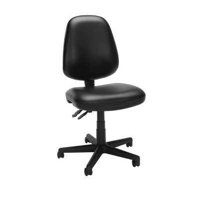 Straton Series Anti-Microbial/Anti-Bacterial Mid-Back Armless Swivel Task Chair Vinyl Black - OFM