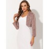 Allegra K Women's Cropped Open Front Collarless Long Sleeve Faux Fur Jacket - 2 of 4