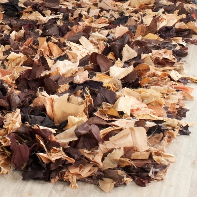 Rio Shag Brown and Multi 6' x 9' Handmade Synthetic Area Rug