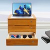 YIYIBYUS Wooden Desktop Storage Cabinet, Desk Storage Box with Lockable Drawers, Brown - 3 of 4