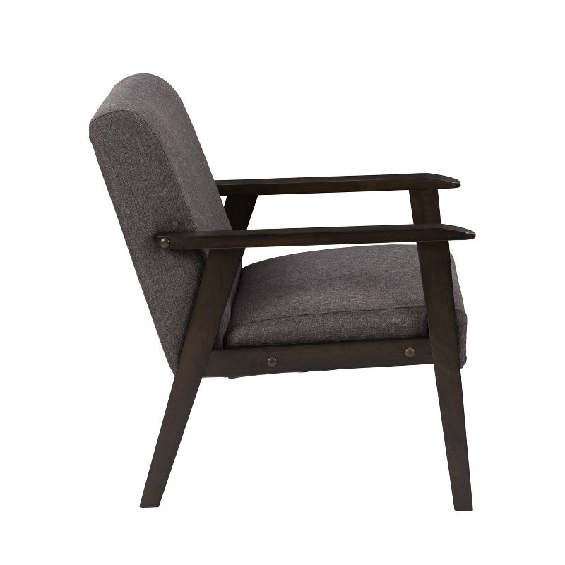 Greyson Wood Armchair Charcoal Brown - CorLiving, 4 of 12