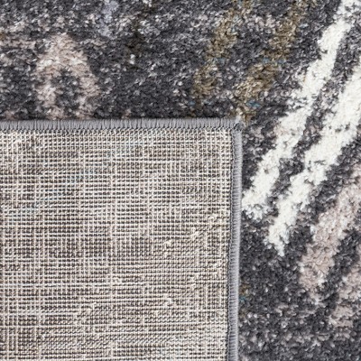 Gray Synthetic 95" Easy-Care Hand-Knotted Area Rug